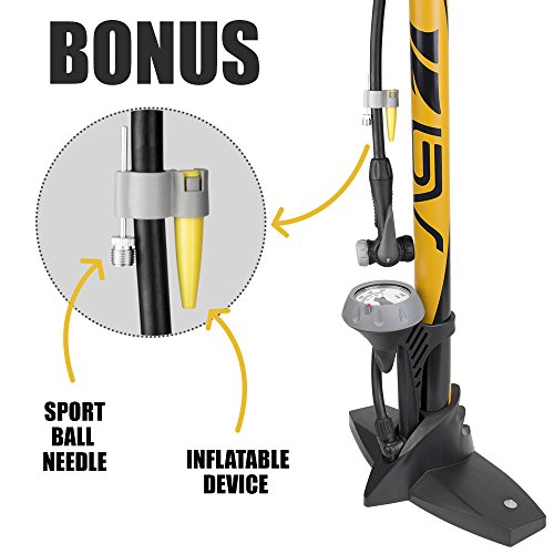 BV Steel Floor Pump with Pressure Gauge 160 PSI