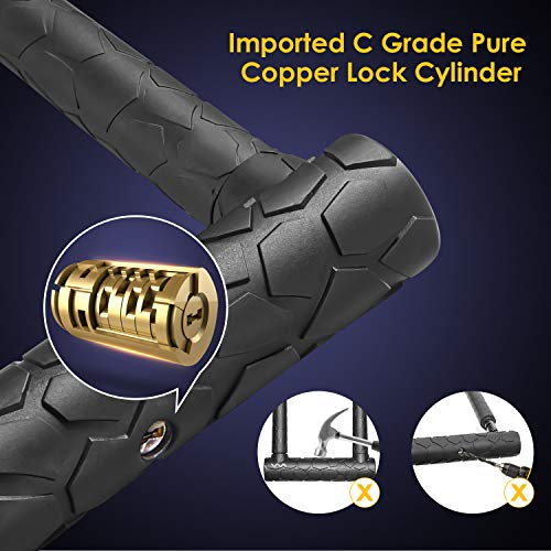 Heavy-Duty U-Lock for Bike with Security Cable