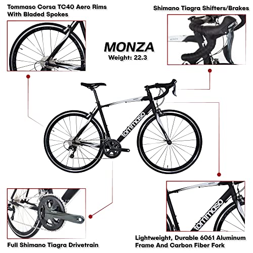 Tommaso Monza Lightweight Aluminum Road Bike - Black