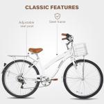 WEIZE 26-inch Beach Cruiser Bike for Adults