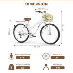 WEIZE 26-inch Beach Cruiser Bike for Adults