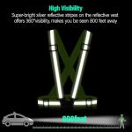 SAWNZC Reflective Vest Running Gear, 2Pack High Visible Safety VES for Cycling Jogging Running Walking, Adjustable for Men Women Kids (2, Green)