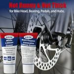 Keze Lithium Grease Multi-Purpose Automotive Bike Grease Garage Door Hinge Lubricant High Temp Heavy Duty NLGI 2 Lubricant with Brush for Bearings, Sunroof, Gears, Track Rail,1oz-2 Pack