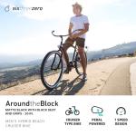 sixthreezero Around The Block Men's Beach Cruiser Bike, Single Speed Step-Through Touring Hybrid Bicycle with Rear Rack, 26 Inch Wheels, Matte Black