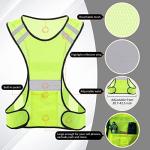 TCCFCCT Reflective Running Vest for Men Women, High Visibility Safety Vest with Large Pocket, Lightweight Reflective Running Gear for Motorcycling, Cycling, Jogging, Adjustable Waist, Yellow