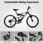 WEIZE Kids Mountain Bike, 20 inch Kids' Bicycles for 6-10 Years Old Boys Girls with Dual Full Suspension, 6 Speeds Drivetrain, High-Carbon Steel Frame, Ideal for Young Riders and Adventurers