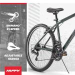 Huffy Hardtail Mountain Trail Bike 24 inch, 26 inch, 27.5 inch, 26 Inch Wheels/17 Inch Frame, Military Green Gloss