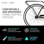 sixthreezero Around The Block Men's Beach Cruiser Bike, Single Speed Step-Through Touring Hybrid Bicycle with Rear Rack, 26 Inch Wheels, Matte Black