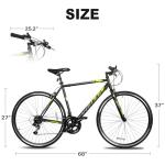 WEIZE 700C Hybrid Bike for Adults, 14 Speed Road Bike, City Commuter Bicycle with Caliper Brakes, High-Carbon Steel Racing Adult Bike, Urban Adult Bicycle for Men and Women, Black