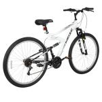 WEIZE Mountain Bike, 27.5 inch Outdoor Cycling Bike,18-Speed/High-Carbon Steel/Dual Full Suspension, Adjustable Ergonomic Seat for Men Women Adult, MTB Bicycle with Suspension Fork (White)