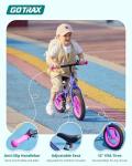 Gotrax KS12 Balance Bike, 12" Toddlers Push Bike with LED Light, Adjustable Seat & Handlebar, Flat-Free Tires & Easy Assembly Kids Bicycle, Lightweight & No Pedal, Gift for Boys Girls, Purple