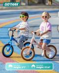 Gotrax KS12 Balance Bike, 12" Toddlers Push Bike with LED Light, Adjustable Seat & Handlebar, Flat-Free Tires & Easy Assembly Kids Bicycle, Lightweight & No Pedal, Gift for Boys Girls, Purple