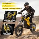 Heybike Villain Electric Dirt Bike with 4160W Motor, 52V 26AH E Dirt Bike, 14/12" Fat Tire Dirtbike with Hydraulic Brakes, Up to 45 MPH & 50 Miles Moped Style Ebike（Standard; Corn Yellow）