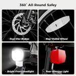 Jasion YC1 ST Electric Commuter Bike,Internal Removable Battery,1200W Peak Motor,Max 28Mph & 50 Miles E Bike,26" Adult Ebike with 3 Riding Modes,7 Speeds Electric Bike, Shock Absorber