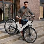 Jasion YC1 ST Electric Commuter Bike,Internal Removable Battery,1200W Peak Motor,Max 28Mph & 50 Miles E Bike,26" Adult Ebike with 3 Riding Modes,7 Speeds Electric Bike, Shock Absorber