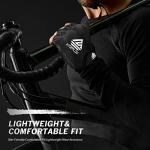 HTZPLOO Bike Gloves - Cycling & Biking Gloves for Men & Women with Anti-Slip, Shock-Absorbing Pad, Light Weight, Nice Fit, Half Finger (Black, Large)
