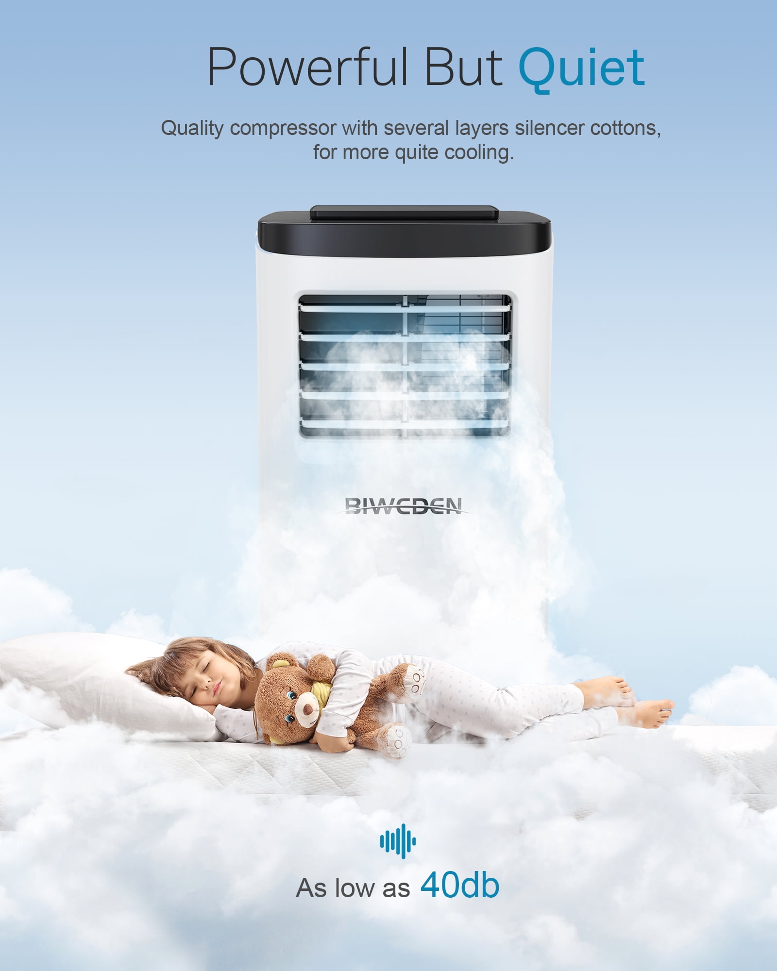 7000BTU Portable AC with Dehumidifier and Remote