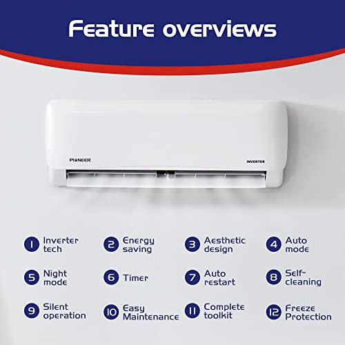 Pioneer 12000 BTU Ductless Inverter Mini Split AC