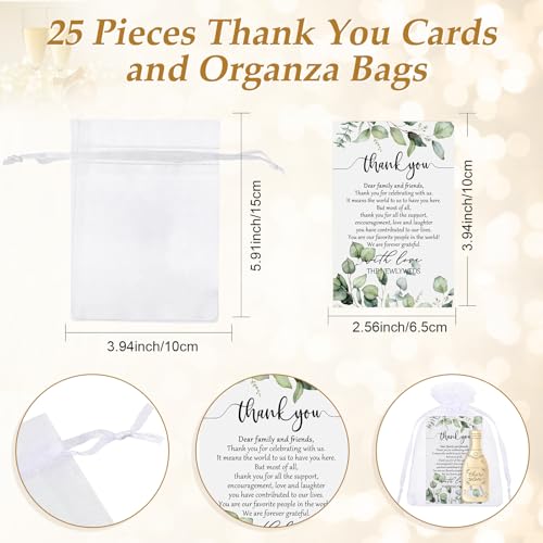 25 Wedding Favor Bottle Opener Sets with Thank You Cards