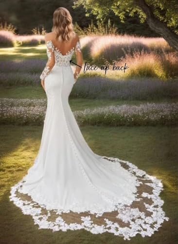 Elegant Lace Mermaid Wedding Dress with Spaghetti Straps