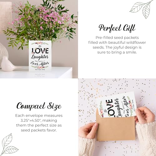 White Love Laughter Seed Packet Party Favors