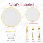Elegant 600-Piece Disposable Dinnerware Set for Weddings
