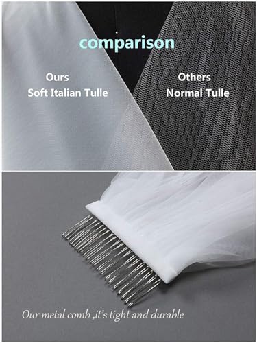 Ivory Pearl Bridal Veil with Metal Comb