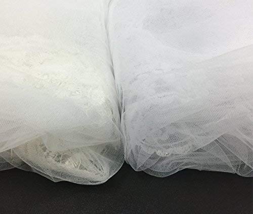 Elegant Lace Appliqué Wedding Veil in Ivory