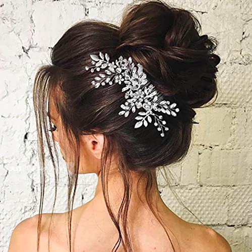 Rhinestone Leaf Hair Comb for Brides and Bridesmaids