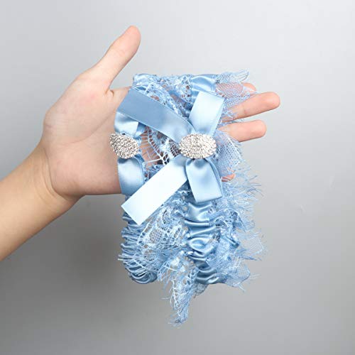 Vintage Blue Wedding Garters Set for Brides