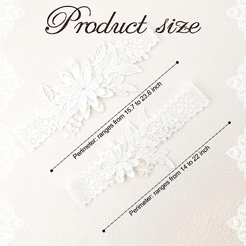 Bridal Lace Garter Set - White, 2 Pieces