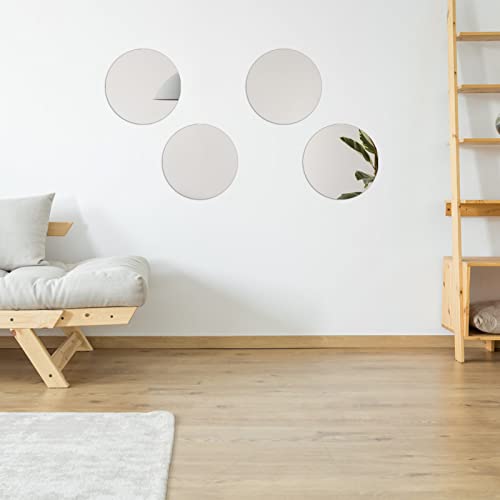 12-Pack Round Mirror Candle Plates for Weddings