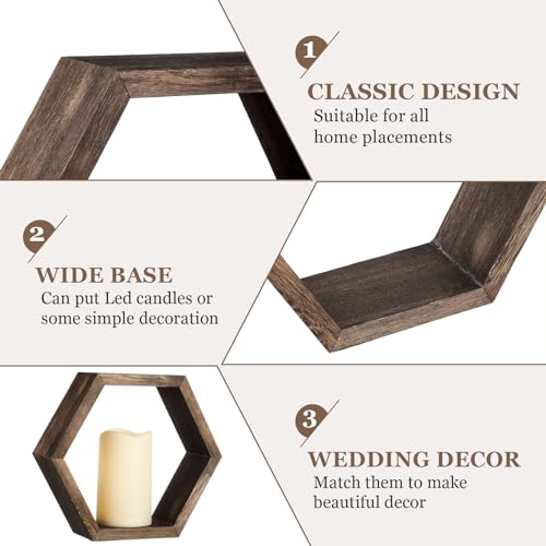 16 Pcs Rustic Wooden Candle Lantern Set