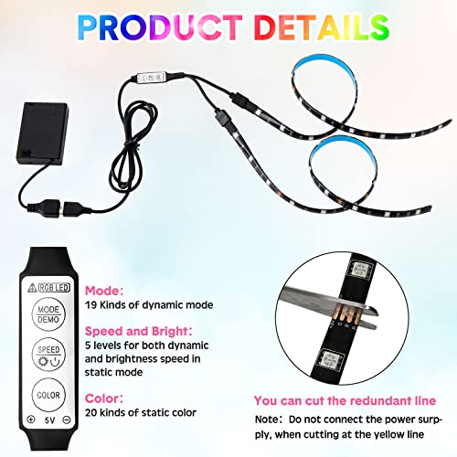 RGB LED Scooter Lights with Battery and USB Cable