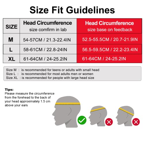 GTSBROS Adjustable Bike Helmet with USB Lights Black