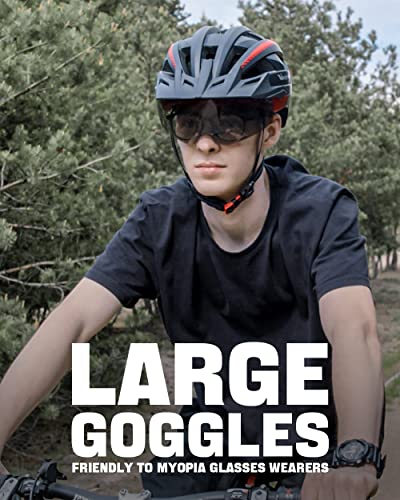 VICTGOAL LED Bike Helmet with Removable Goggles