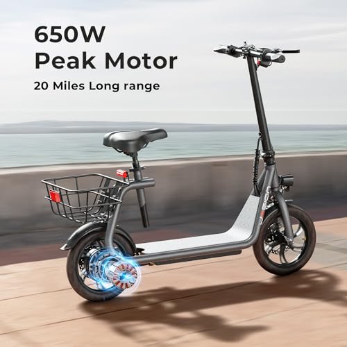 Jasion 650W Electric Scooter for Adults - 20MPH Speed