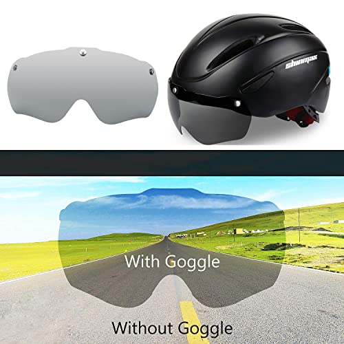 Shinmax Bike Helmet with Removable Magnetic Glasses