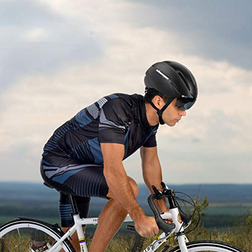 Shinmax Bike Helmet with Removable Magnetic Glasses