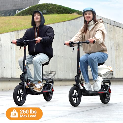 TST Foldable Electric Scooter with Seat, 20 Mile Range
