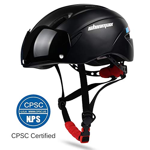 Shinmax Bike Helmet with Removable Magnetic Glasses