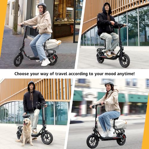 TST Foldable Electric Scooter with Seat, 20 Mile Range