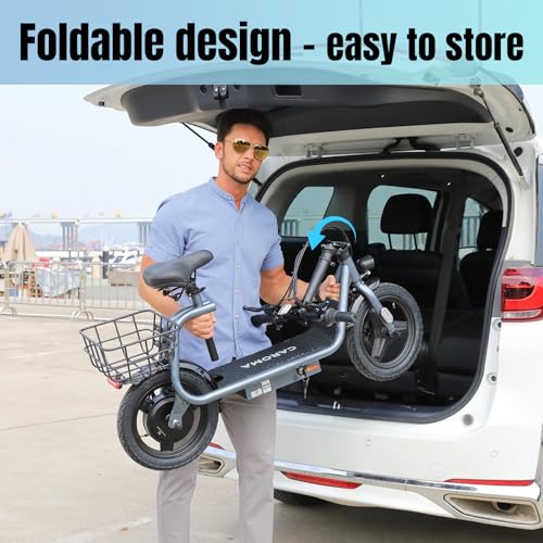 Caroma Peak 1200W Electric Scooter with Seat & Basket