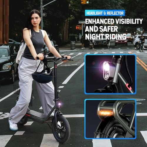 SISIGAD Electric Scooter with Seat and 600W Motor