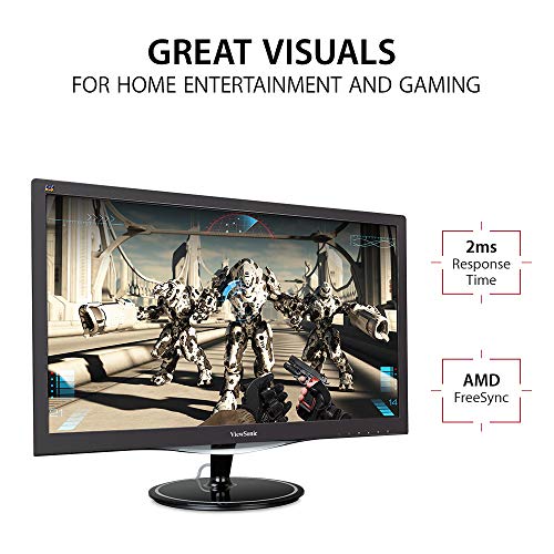ViewSonic VX2757-MHD 27 Inch 75Hz 2ms 1080p Gaming Monitor with FreeSync Eye Care HDMI and DP, Black from ViewSonic