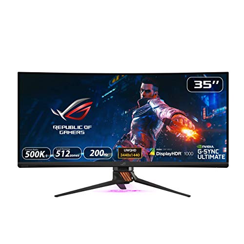 Asus Rog Swift PG35VQ 35â Curved HDR Gaming Monitor 200Hz (3440 X 1440) 2ms G-Sync Ultimate Eye Care DisplayPort HDMI USB Aura Sync HDR10 Display HDR 1000 by Asus