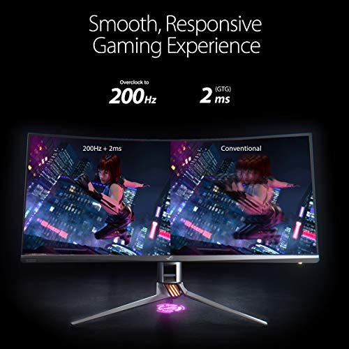 Asus Rog Swift PG35VQ 35â Curved HDR Gaming Monitor 200Hz (3440 X 1440) 2ms G-Sync Ultimate Eye Care DisplayPort HDMI USB Aura Sync HDR10 Display HDR 1000 by Asus