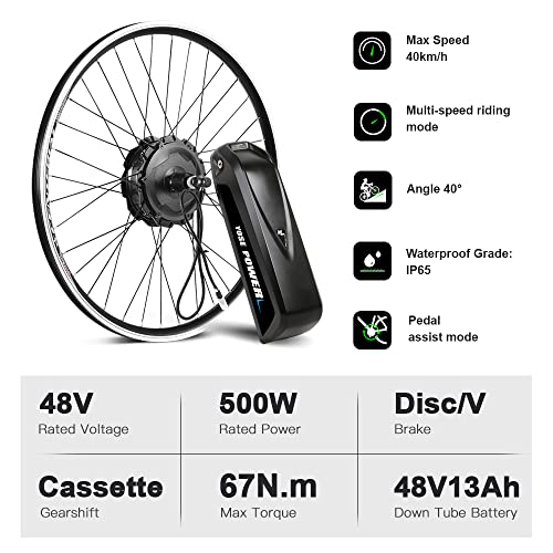 Yose Power Waterproof 500W Ebike Conversion Kit