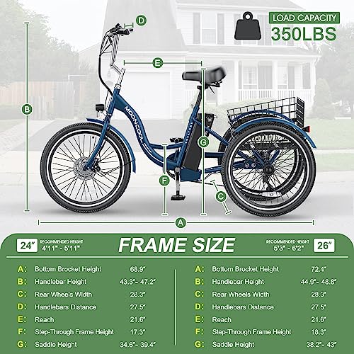 Barbella 26" Electric Tricycle for Seniors