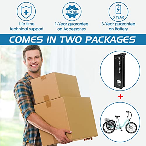 Esazn 24" Electric Tricycle for Adults with Basket